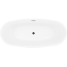 Mexen Luvo Slim freistehende Badewanne 170 x 75 cm, weiß/schwarz, Überlauf schwarz - 52801707575-70