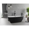 Mexen Luvo Slim freistehende Badewanne 170 x 75 cm, weiß/schwarz, Überlauf schwarz - 52801707575-70