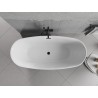 Mexen Luvo Slim freistehende Badewanne 170 x 75 cm, weiß/schwarz, Überlauf schwarz - 52801707575-70