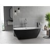 Mexen Luvo Slim freistehende Badewanne 170 x 75 cm, weiß/schwarz, Überlauf Gun Metal- 52801707575-95