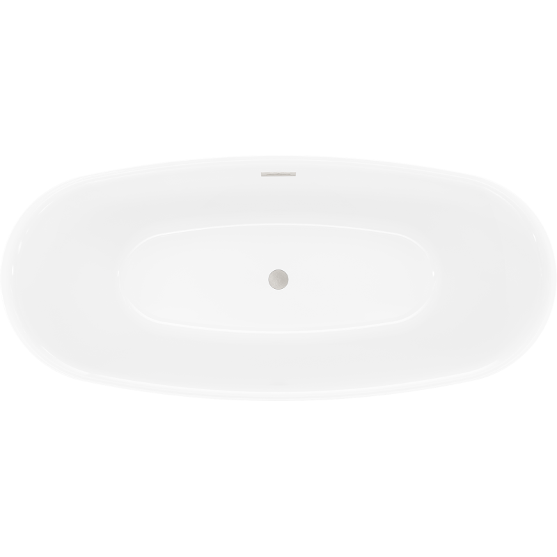 Mexen Luvo Slim freistehende Badewanne 170 x 75 cm, weiß/schwarz, Überlauf gebürstetes Nickel - 52801707575-97