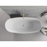 Mexen Luvo Slim freistehende Badewanne 170 x 75 cm, weiß/schwarz, Überlauf gebürstetes Nickel - 52801707575-97