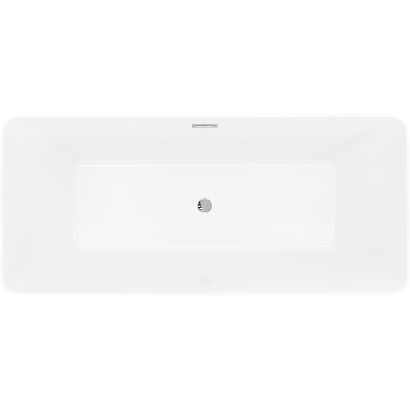 Mexen Velo Slim freistehende Badewanne 170 x 75 cm, weiß, Überlauf chrom - 52811707500-01