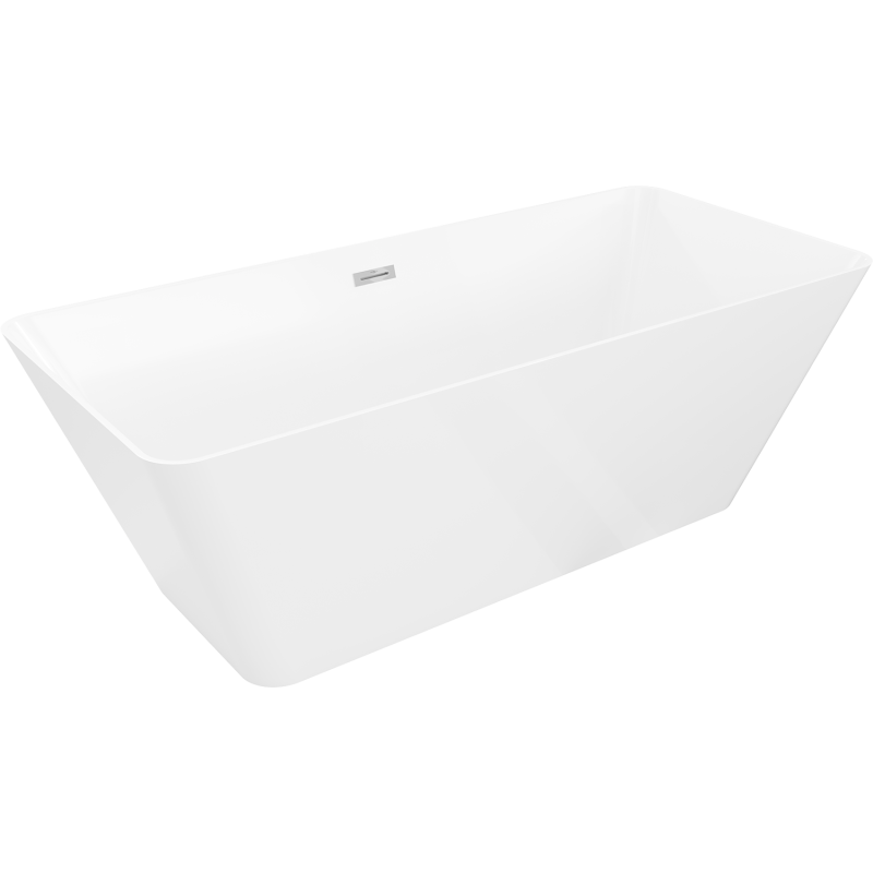 Mexen Velo Slim freistehende Badewanne 170 x 75 cm, weiß, Überlauf chrom - 52811707500-01