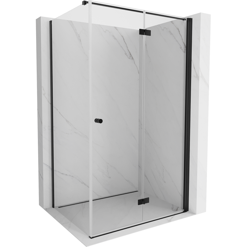 Mexen Mist-F faltbare Duschkabine rechts 110 x 70 cm, transparent, schwarz - 8A6T-110-070-70-00-P