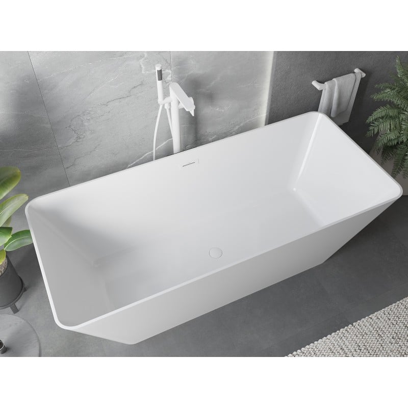 Mexen Velo Slim freistehende Badewanne 170 x 75 cm, weiß, weißer Überlauf - 52811707500-20
