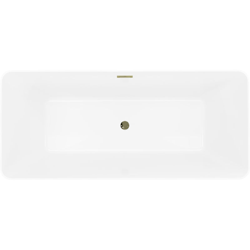 Mexen Velo Slim freistehende Wanne 170 x 75 cm, weiß, goldener Überlauf - 52811707500-50