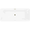 Mexen Velo Slim freistehende Wanne 170 x 75 cm, weiß, goldener Überlauf - 52811707500-50