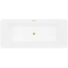 Mexen Velo Slim freistehende Badewanne 170 x 75 cm, weiß, Überlauf gebürstetes Gold - 52811707500-55