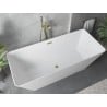 Mexen Velo Slim freistehende Badewanne 170 x 75 cm, weiß, Überlauf gebürstetes Gold - 52811707500-55
