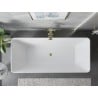 Mexen Velo Slim freistehende Badewanne 170 x 75 cm, weiß, Überlauf gebürstetes Gold - 52811707500-55