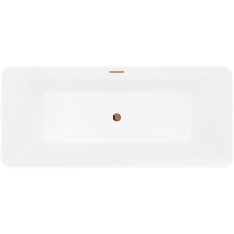 Mexen Velo Slim freistehende Badewanne 170 x 75 cm, weiß, Überlauf Roségold - 52811707500-60