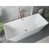 Mexen Velo Slim freistehende Badewanne 170 x 75 cm, weiß, Überlauf Roségold - 52811707500-60