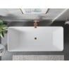 Mexen Velo Slim freistehende Badewanne 170 x 75 cm, weiß, Überlauf Roségold - 52811707500-60