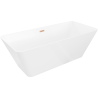 Mexen Velo Slim freistehende Badewanne 170 x 75 cm, weiß, Überlauf gebürstetes Kupfer - 52811707500-65