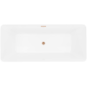 Mexen Velo Slim freistehende Badewanne 170 x 75 cm, weiß, Überlauf gebürstetes Kupfer - 52811707500-65