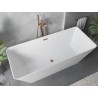 Mexen Velo Slim freistehende Badewanne 170 x 75 cm, weiß, Überlauf gebürstetes Kupfer - 52811707500-65
