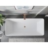 Mexen Velo Slim freistehende Badewanne 170 x 75 cm, weiß, Überlauf gebürstetes Kupfer - 52811707500-65
