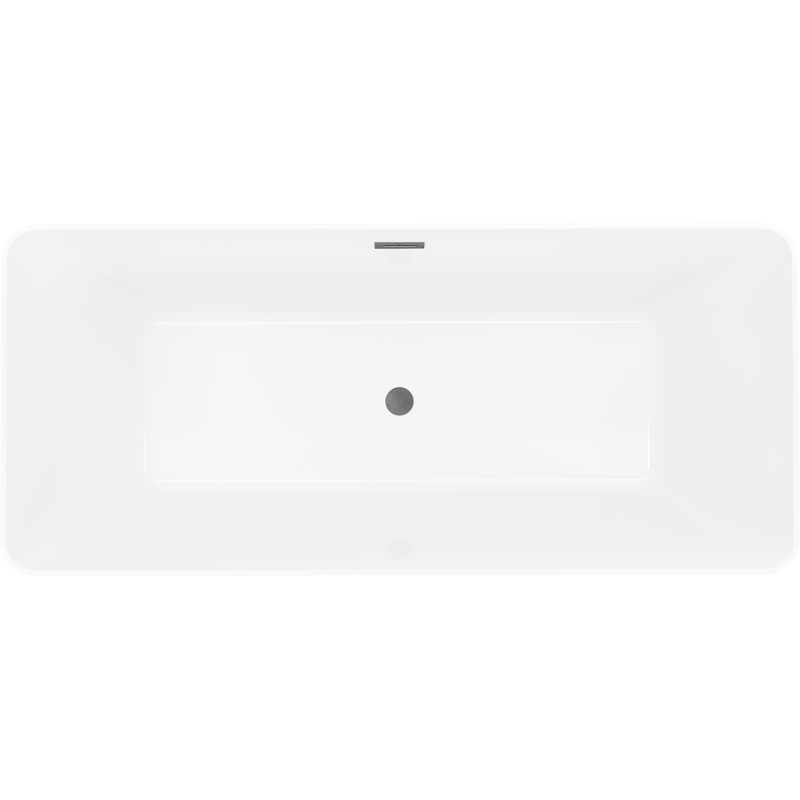 Mexen Velo Slim freistehende Badewanne 170 x 75 cm, weiß, Überlauf gun gray gebürstet - 52811707500-66