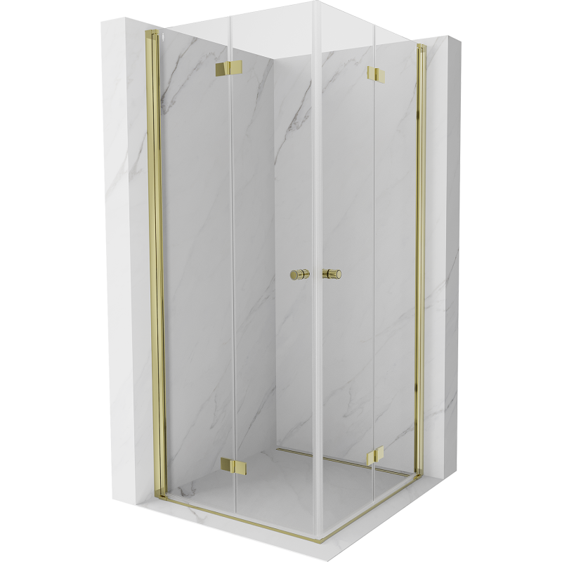Mexen Mist-F Duo faltbare Duschkabine 120 x 120 cm, transparent, gold - 8A6-120L-120P-50-00