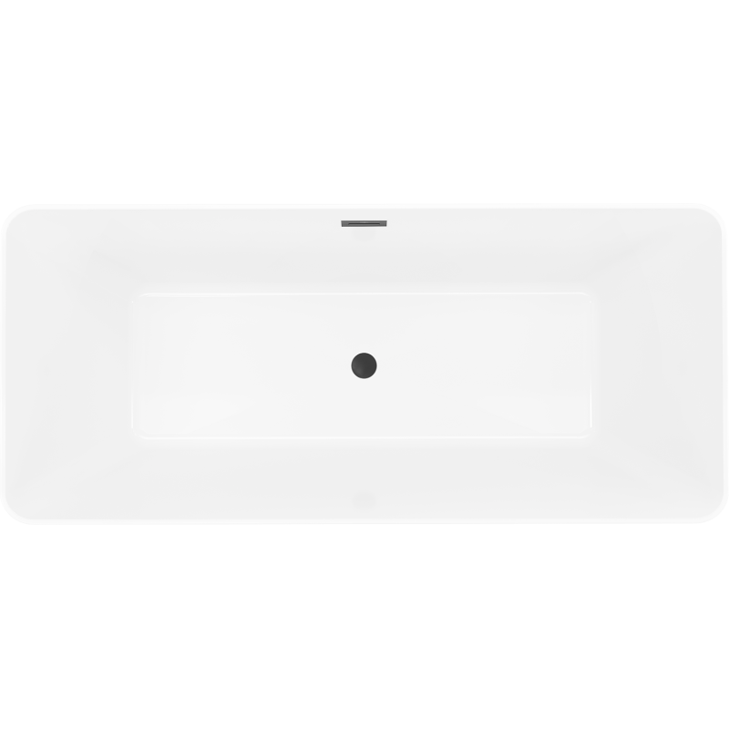 Mexen Velo Slim freistehende Badewanne 170 x 75 cm, weiß, schwarzer Überlauf - 52811707500-70