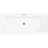 Mexen Velo Slim freistehende Badewanne 170 x 75 cm, weiß, schwarzer Überlauf - 52811707500-70