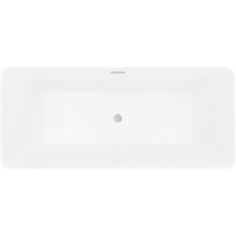 Mexen Velo Slim freistehende Badewanne 170 x 75 cm, weiß, Überlauf gebürsteter Nickel - 52811707500-97