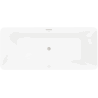 Mexen Velo Slim freistehende Badewanne 170 x 75 cm, weiß, Überlauf gebürsteter Nickel - 52811707500-97