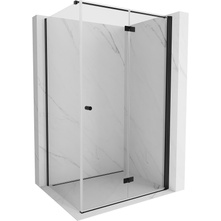 Mexen Mist-F faltbare Duschkabine rechts 80 x 85 cm, transparent, schwarz - 8A6T-080-085-70-00-P