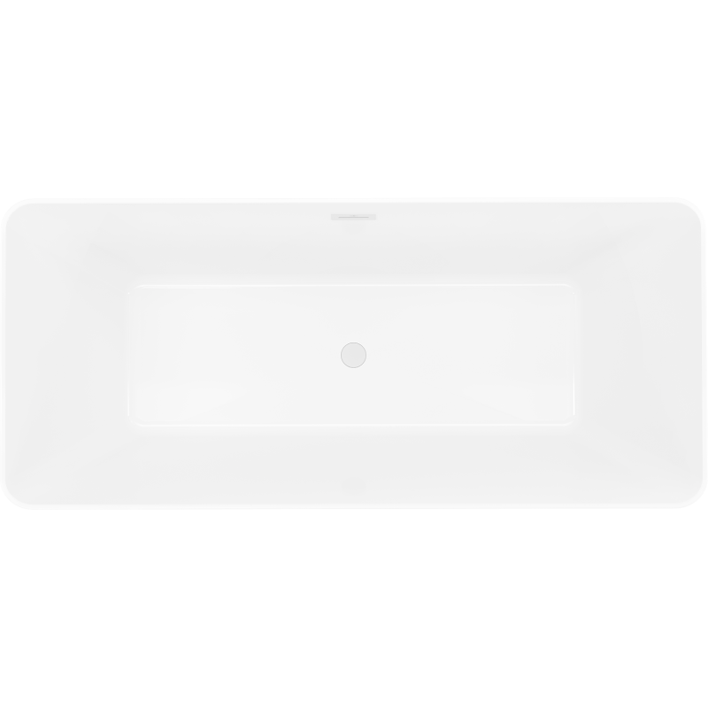 Mexen Velo Slim freistehende Badewanne 170 x 75 cm, weiß/schwarz, weißer Überlauf - 52811707575-20