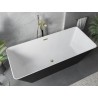 Mexen Velo Slim freistehende Badewanne 170 x 75 cm, weiß/schwarz, Überlauf gold - 52811707575-50