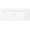 Mexen Velo Slim freistehende Badewanne 170 x 75 cm, weiß/schwarz, Überlauf gebürstet gold - 52811707575-55