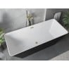 Mexen Velo Slim freistehende Badewanne 170 x 75 cm, weiß/schwarz, Überlauf gebürstet gold - 52811707575-55
