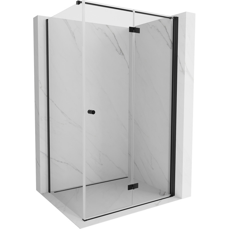 Mexen Mist-F faltbare Duschkabine rechts 100 x 90 cm, transparent, schwarz - 8A6T-100-090-70-00-P