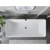 Mexen Velo Slim freistehende Badewanne 170 x 75 cm, weiß/schwarz, schwarzer Überlauf - 52811707575-70