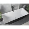 Mexen Velo Slim freistehende Badewanne 170 x 75 cm, weiß/schwarz, schwarzer Überlauf - 52811707575-70