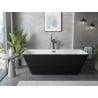 Mexen Velo Slim freistehende Badewanne 170 x 75 cm, weiß/schwarz, schwarzer Überlauf - 52811707575-70