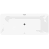 Mexen Velo Slim freistehende Badewanne 170 x 75 cm, weiß/schwarz, Überlauf gebürsteter Nickel - 52811707575-97
