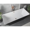 Mexen Velo Slim freistehende Wanne 170 x 75 cm, weiß/schwarz, Überlauf Roségold - 52811707575-60