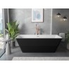Mexen Velo Slim freistehende Wanne 170 x 75 cm, weiß/schwarz, Überlauf Roségold - 52811707575-60