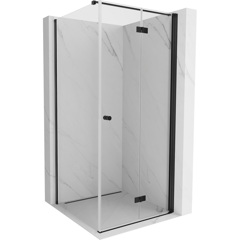 Mexen Mist-F Duschkabine klappbar rechts 100 x 100 cm, transparent, schwarz - 8A6T-100-100-70-00-P