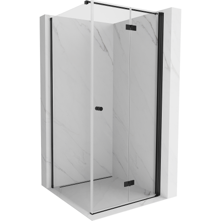 Mexen Mist-F Duschkabine klappbar rechts 100 x 100 cm, transparent, schwarz - 8A6T-100-100-70-00-P