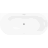 Mexen Oval Slim freistehende Wandwanne 170 x 80 cm, weiß/grau, Überlauf chrom - 52661708062-01
