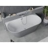 Mexen Oval Slim freistehende Wandwanne 170 x 80 cm, weiß/grau, Überlauf chrom - 52661708062-01