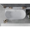 Mexen Oval Slim freistehende Eckbadewanne 170 x 80 cm, weiß/grau, weißer Überlauf - 52661708062-20