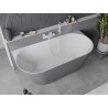 Mexen Oval Slim freistehende Eckbadewanne 170 x 80 cm, weiß/grau, weißer Überlauf - 52661708062-20