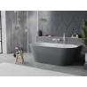 Mexen Oval Slim freistehende Eckbadewanne 170 x 80 cm, weiß/grau, weißer Überlauf - 52661708062-20
