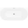 Mexen Oval Slim freistehende, halbeingebaute Badewanne 170 x 80 cm, weiß/grau, Überlauf gold - 52661708062-50