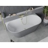 Mexen Oval Slim freistehende, halbeingebaute Badewanne 170 x 80 cm, weiß/grau, Überlauf gold - 52661708062-50