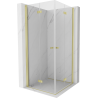 Mexen Mist-F Duo faltbare Duschkabine 80 x 80 cm, transparent, gebürstet gold - 8A6-080L-080P-55-00